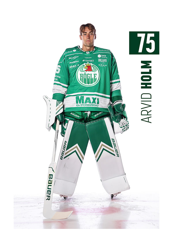 Poster Arvid Holm #75 Rögle BK 2025/2026