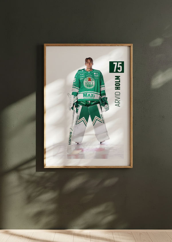 Poster Arvid Holm #75 Rögle BK 2025/2026 crossfade