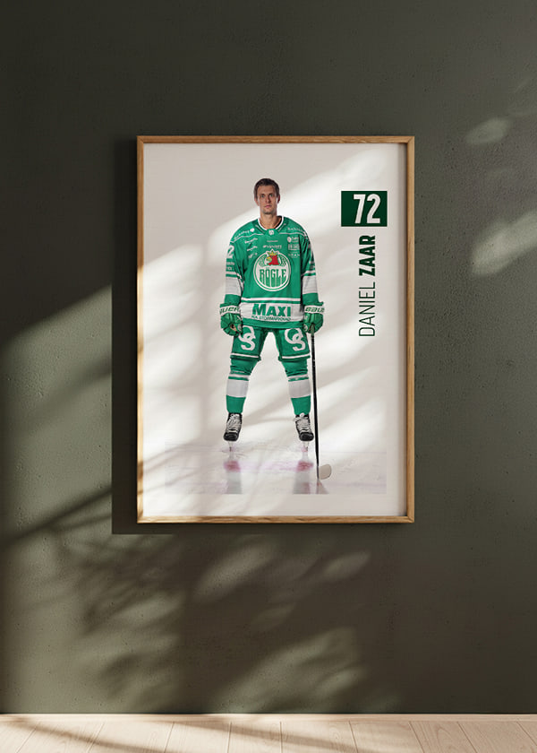 Poster Daniel Zaar #72 Rögle BK 2025/2026 crossfade