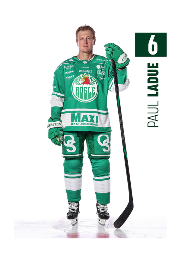 Poster Paul Ladue #6 Rögle BK 2025/2026