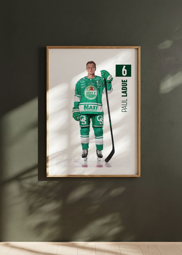 Poster Paul Ladue #6 Rögle BK 2025/2026 crossfade