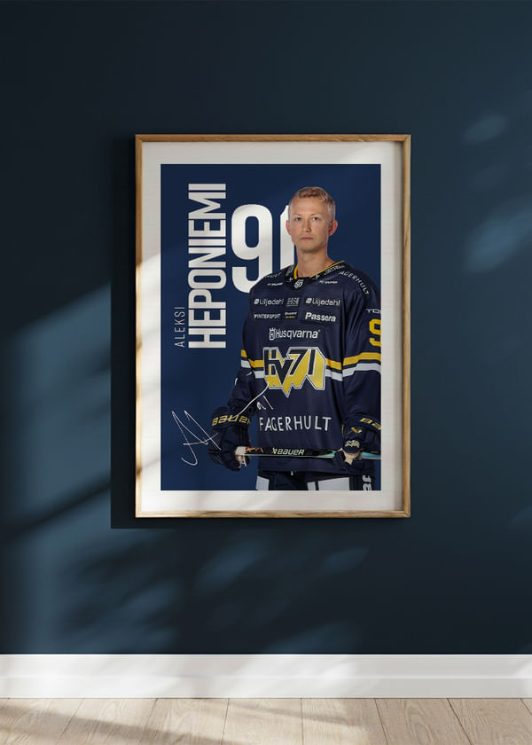 Poster Aleksi Heponiemi #91 HV71 2025/2026 crossfade