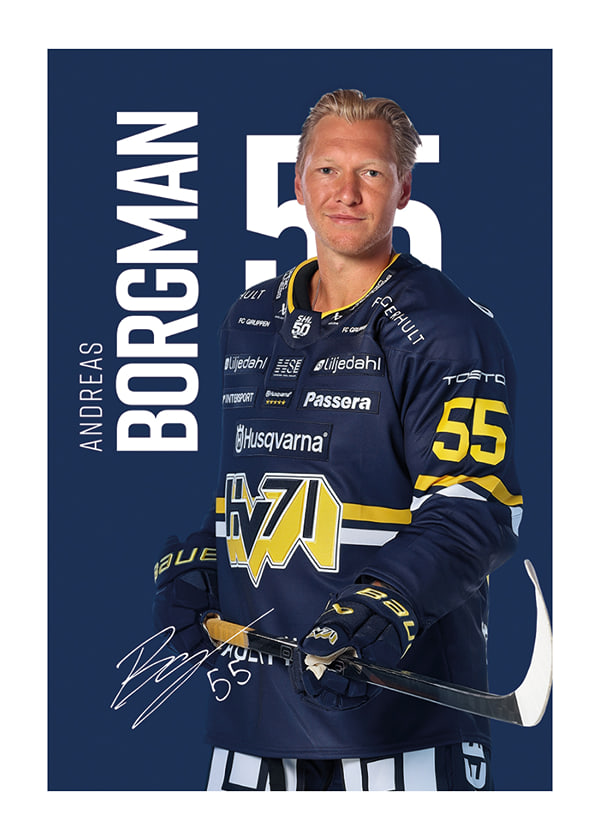Poster Andreas Borgman #55 HV71 2025/2026