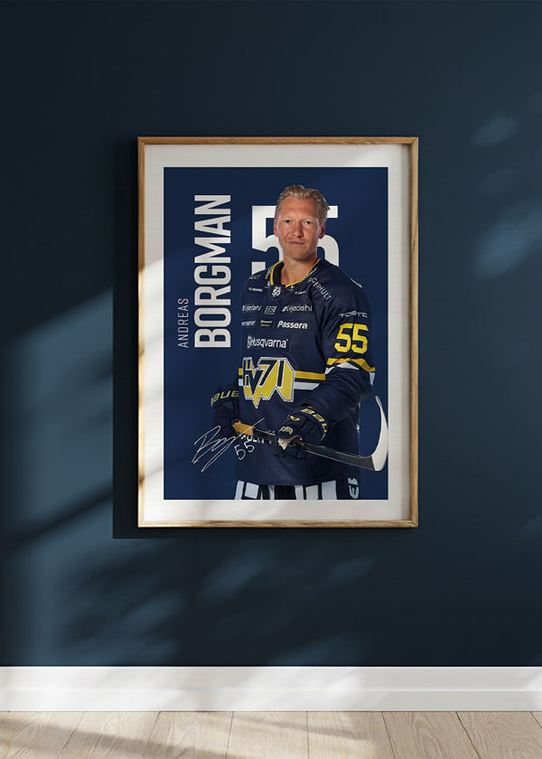 Poster Andreas Borgman #55 HV71 2025/2026 crossfade
