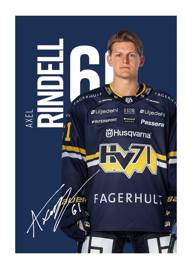 Axel Rindell Axel Rindell #61 HV71 2025/2026 Poster | HV71 | Gallerix.se