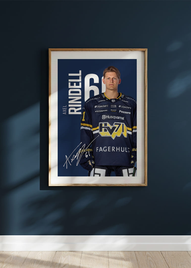 Axel Rindell Axel Rindell #61 HV71 2025/2026 Poster | HV71 | Gallerix.se