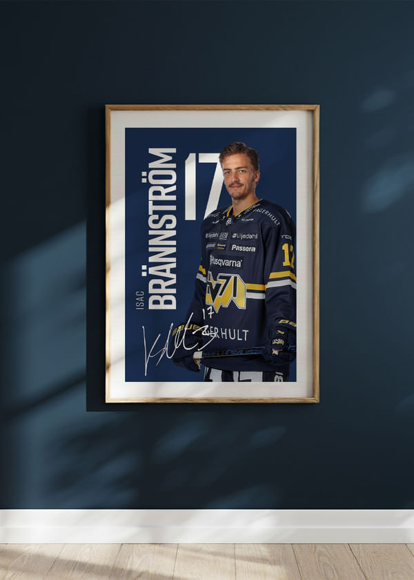Poster Isac Brännström #17 HV71 2025/2026 crossfade