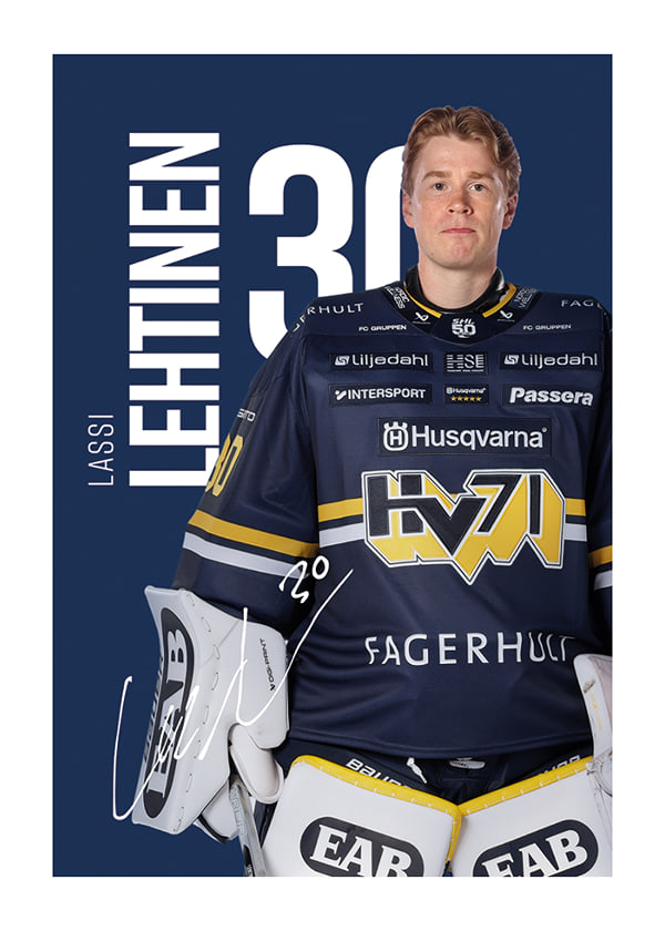Poster Lassi Lehtinen #30 HV71 2025/2026
