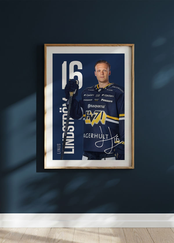 Poster Linus Lindström #16 HV71 2025/2026 crossfade