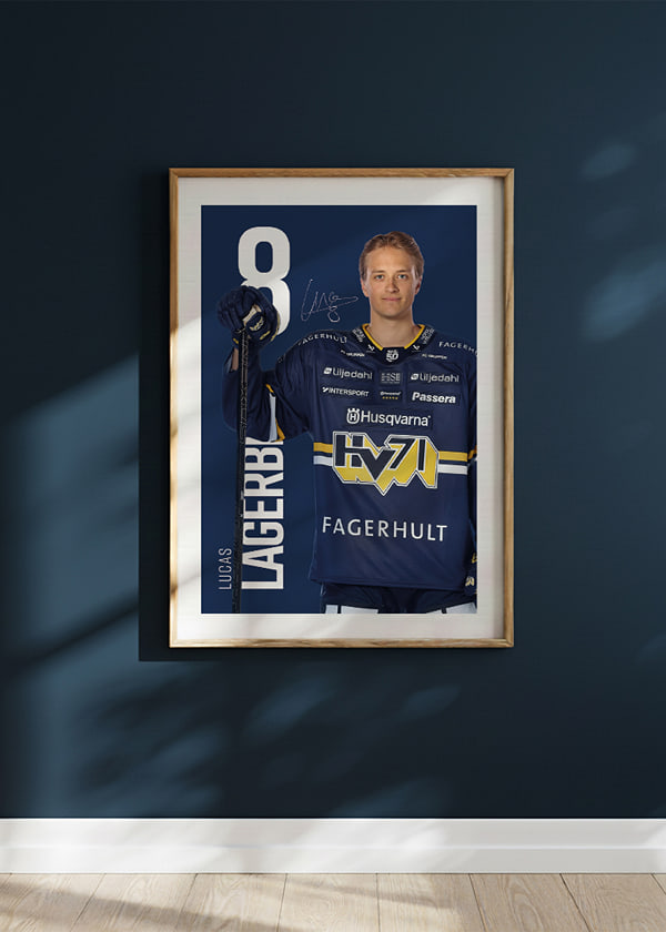 Poster Lucas Lagerberg #8 HV71 2025/2026 crossfade