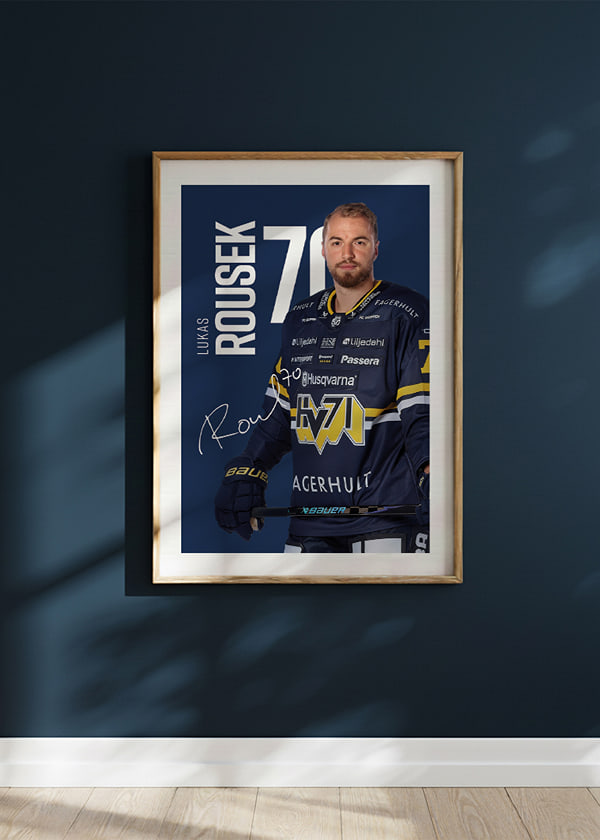 Poster Lukas Rousek #70 HV71 2025/2026 crossfade