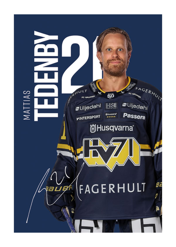 Poster Mattias Tedenby #21 HV71 2025/2026