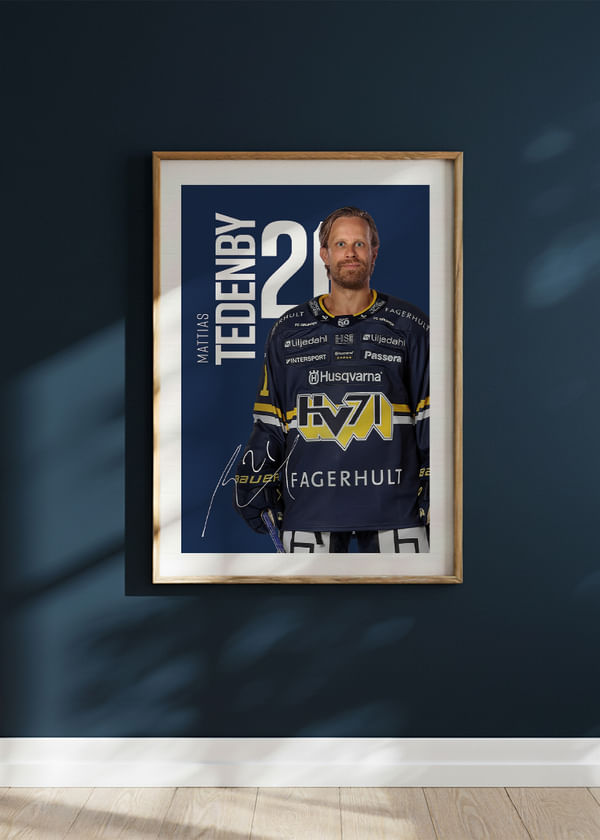 Poster Mattias Tedenby #21 HV71 2025/2026 crossfade