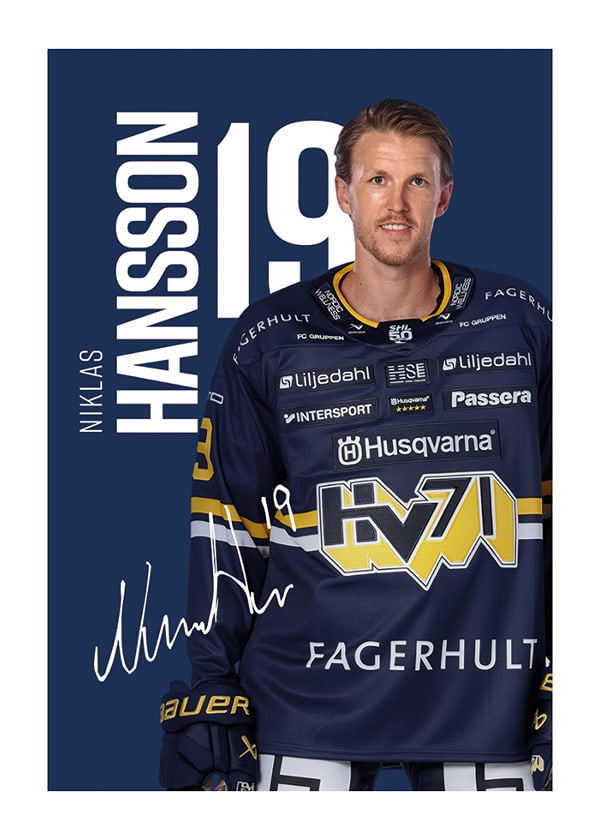Poster Niklas Hansson #19 HV71 2025/2026