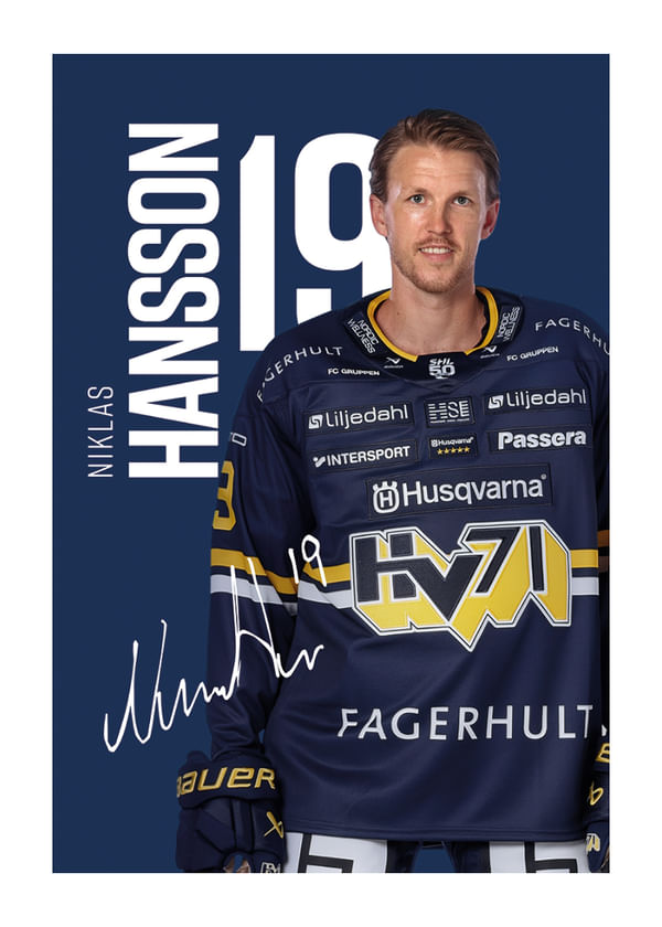 Poster Niklas Hansson #19 HV71 2025/2026