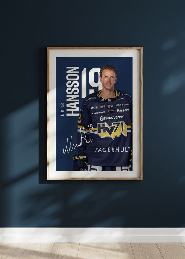 Poster Niklas Hansson #19 HV71 2025/2026 crossfade