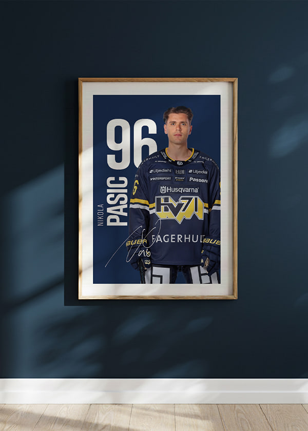 Poster Nikola Pasic #96 HV71 2025/2026 crossfade