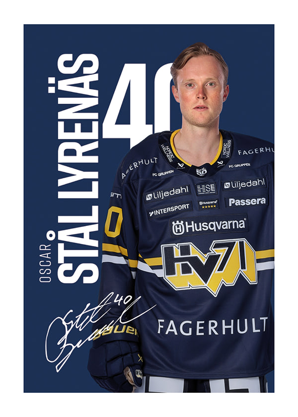 Poster Oskar Stål-Lyrenäs #40 HV71 2025/2026