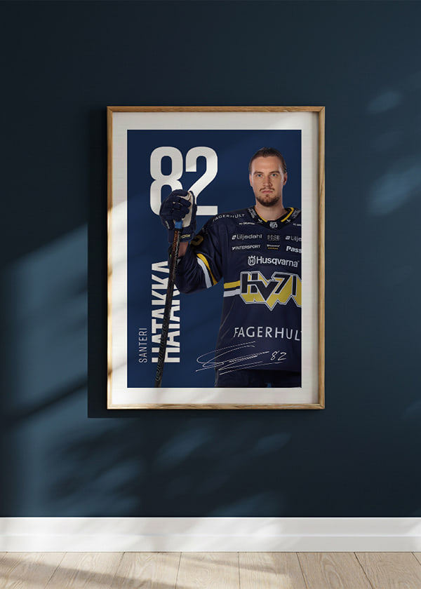 Poster Santeri Hatakka #82 HV71 2025/2026 crossfade