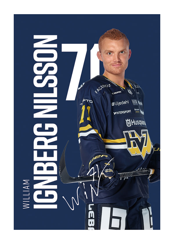 Poster William Ignberg Nilsson #71 HV71 2025/2026