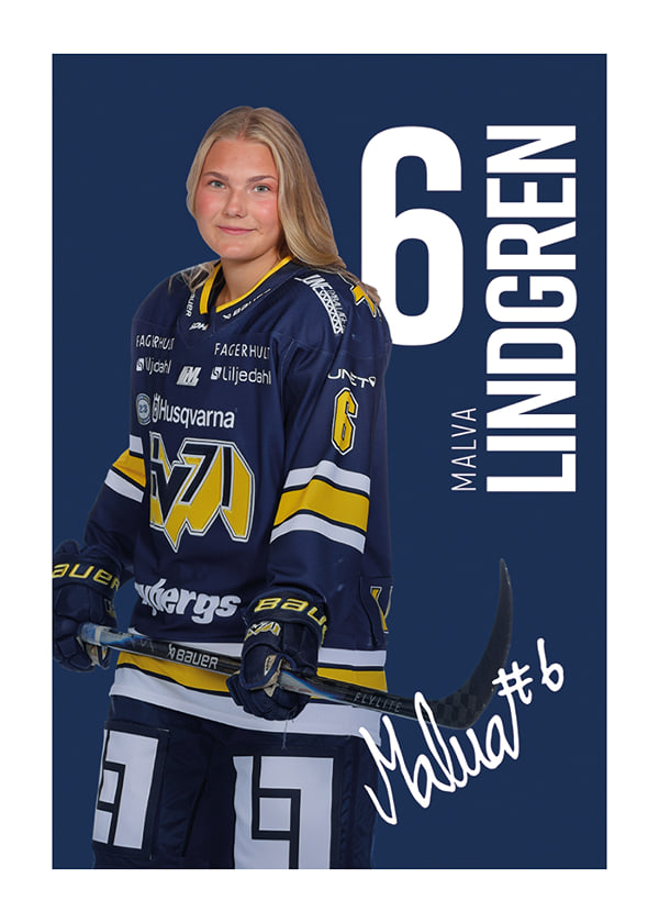 Poster Malva Lindgren #6 HV71 2025/2026