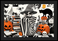 A spellbinding fusion of Halloween charm and black-and-white mystery-4