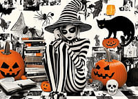 O fuziune fascinantă a farmecului de Halloween și a misterului alb-negru-3