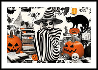 O fuziune fascinantă a farmecului de Halloween și a misterului alb-negru-0