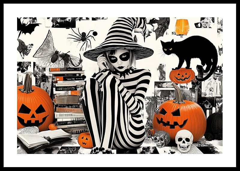 O fuziune fascinantă a farmecului de Halloween și a misterului alb-negru-12
