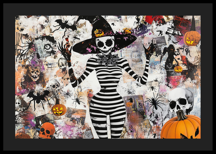 Mystiska figurer och pumpor skapar en lekfull Halloween-stämning-12