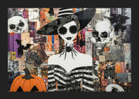 En fängslande poster med Halloween-färger och mystiska motiv-5