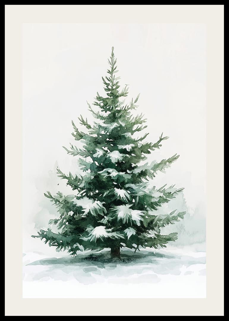 Um pacífico abeto coberto de neve macia enche o ambiente com a tranquilidade do inverno-12