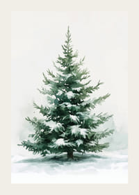 Um pacífico abeto coberto de neve macia enche o ambiente com a tranquilidade do inverno-3