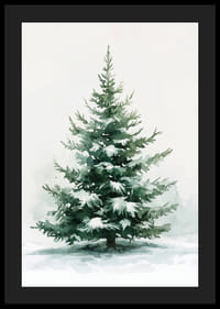 Um pacífico abeto coberto de neve macia enche o ambiente com a tranquilidade do inverno-4