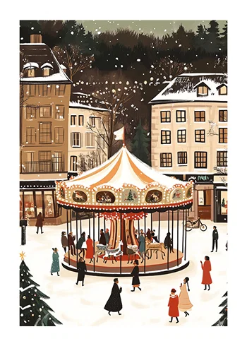 Poster Winter Carousel Magic
