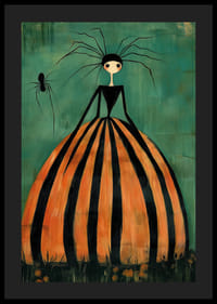 En fängslande figur i randig klänning med spindelinslag-4