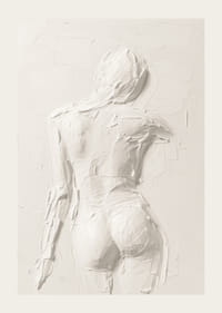 En poster som framhäver kroppens former med texturerade penseldrag i en mjuk palett-3