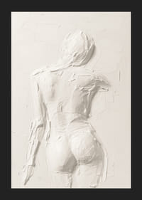 En poster som framhäver kroppens former med texturerade penseldrag i en mjuk palett-5