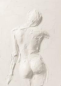 En poster som framhäver kroppens former med texturerade penseldrag i en mjuk palett-7