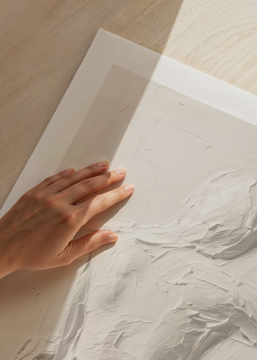 En poster som framhäver kroppens former med texturerade penseldrag i en mjuk palett-12