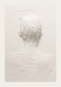 En poster med en texturerad silhuett av en kvinna sedd bakifrån-3