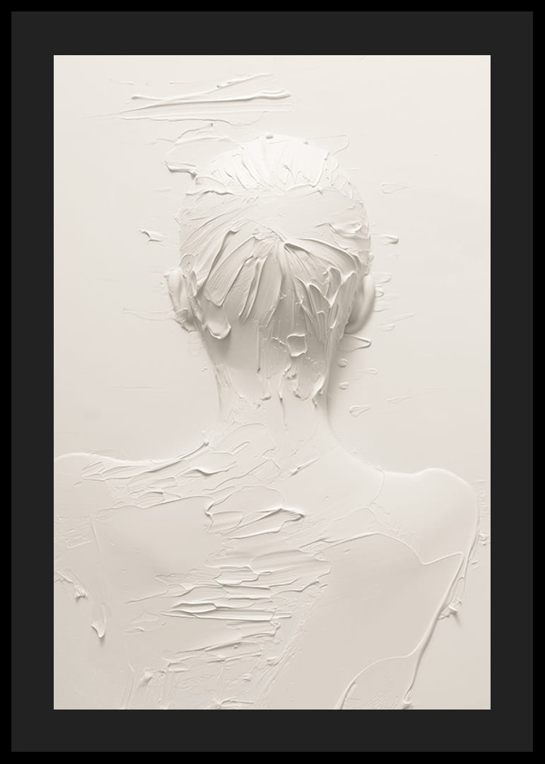 En poster med en texturerad silhuett av en kvinna sedd bakifrån-12