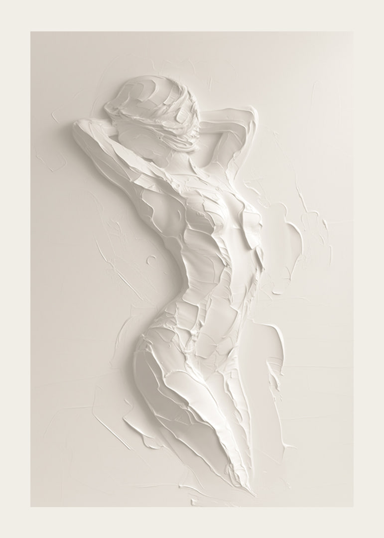 A poster that highlights the body's natural beauty with soft, textured brushstrokes-12