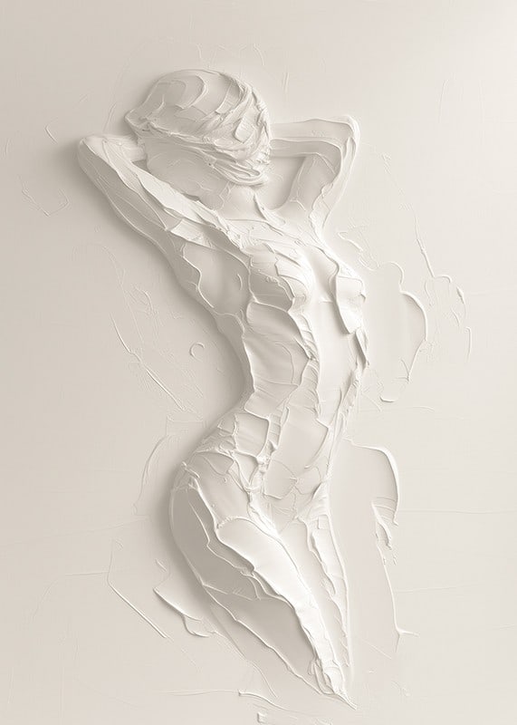 A poster that highlights the body's natural beauty with soft, textured brushstrokes-12