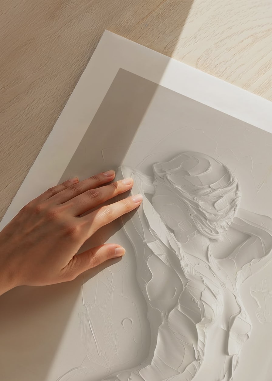 A poster that highlights the body's natural beauty with soft, textured brushstrokes-12
