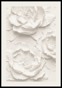 En plakat med strukturerte, detaljerte blomster i myke, monokrome toner-2