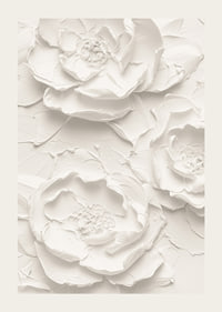 A poster with textured, detailed flowers in soft, monochrome tones-3