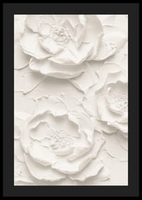 En plakat med strukturerte, detaljerte blomster i myke, monokrome toner-4