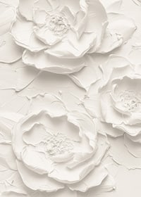 A poster with textured, detailed flowers in soft, monochrome tones-7