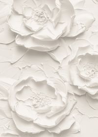 En plakat med strukturerte, detaljerte blomster i myke, monokrome toner-3